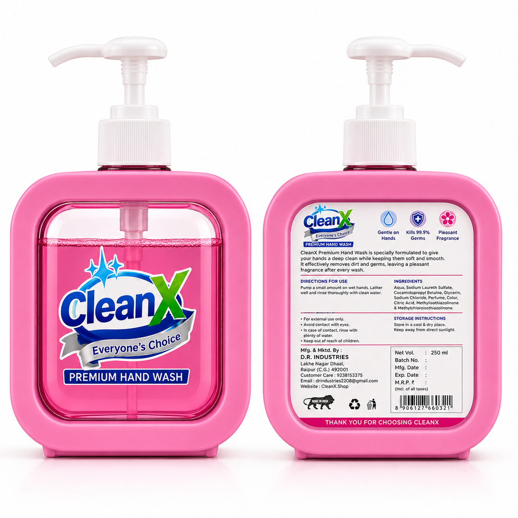 CleanX Premium Hand Wash – Pink Blossom (250ml)