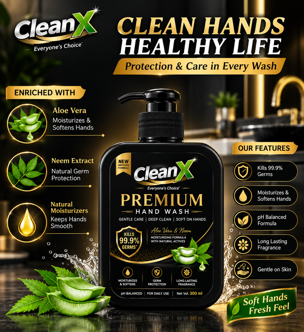 CleanX Premium Hand Wash | Aloe Vera & Neem | Moisturizing |300ml
