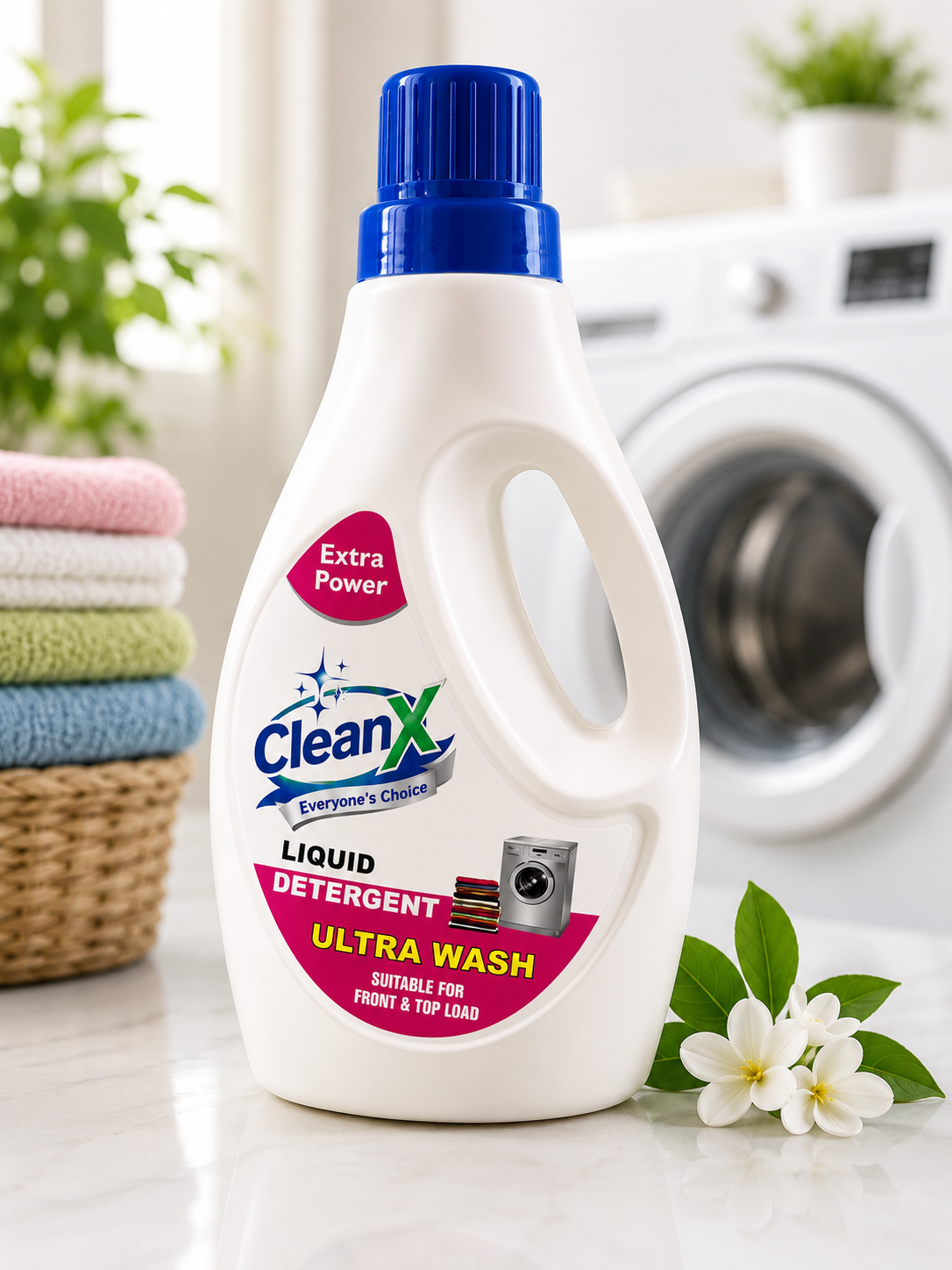 CleanX Liquid Detergent Ultra Wash | Front & Top Load Washing Machine Liquid | Deep Clean | 1L